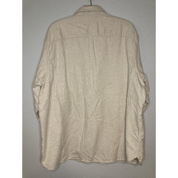 Pendleton Burnside Flannel Button Shirt XXL Long Sleeve Cotton 2X Cream Tan - Picture 6 of 11